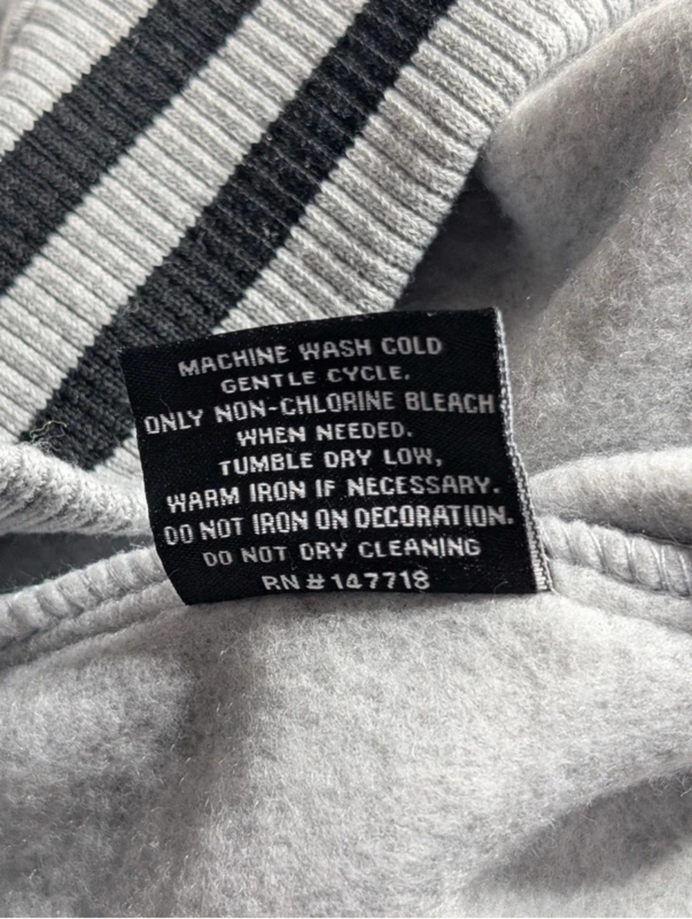 NWT Rebel Minds Mens M Snap Varsity Jacket Hoodie Barbed Wire Smiley Grey - Picture 8 of 8
